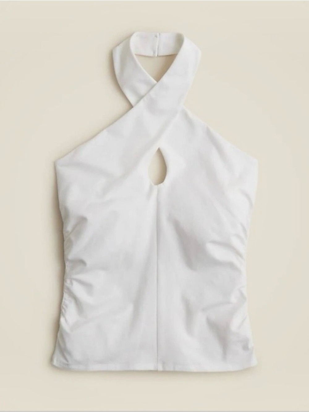 J.Crew NEW Stretch cotton halter top White S Small